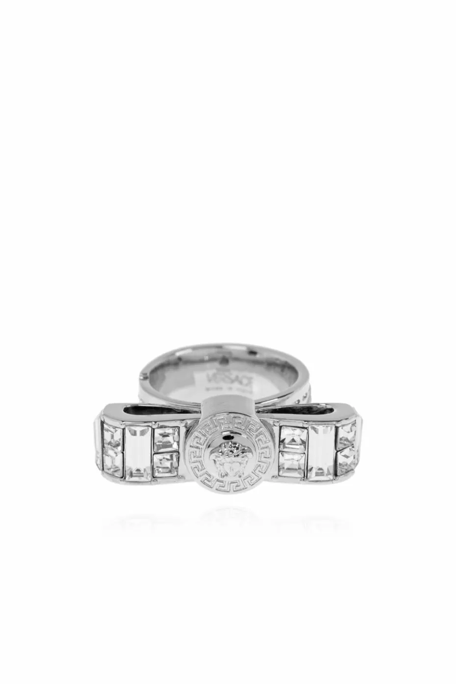 Versace SILVER Ring with shimmering crystals