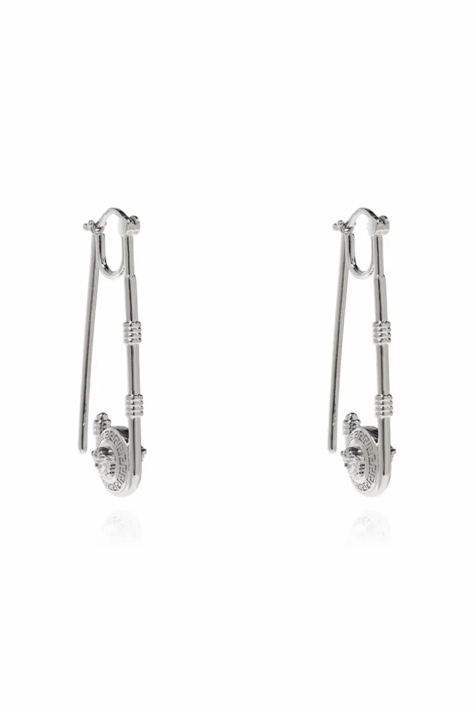 Versace SILVER Safety pin-shaped earrings