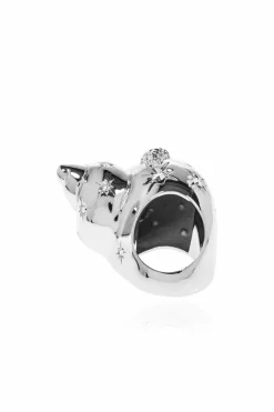 Versace SILVER Shell motif ring