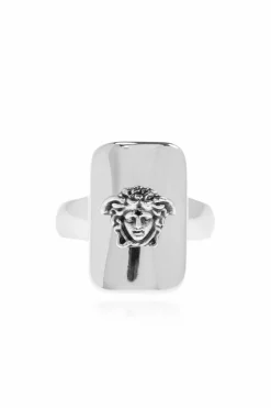 Versace SILVER Signet ring with Medusa head