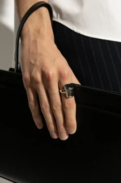 Versace SILVER Signet ring with Medusa head