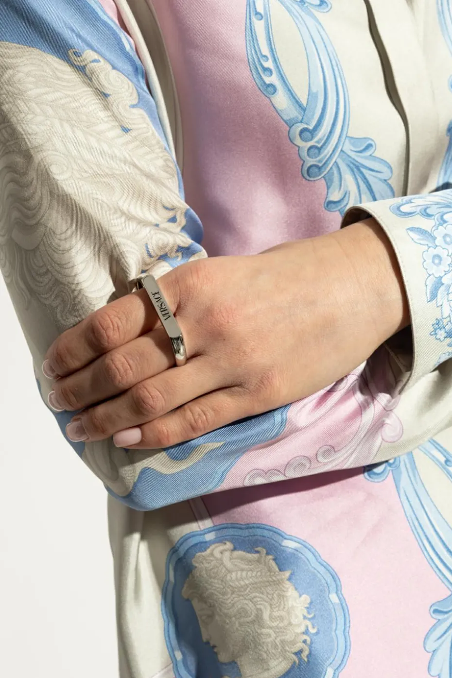 Versace SILVER Two-finger ring