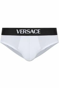 Versace WHITE Cotton briefs with logo