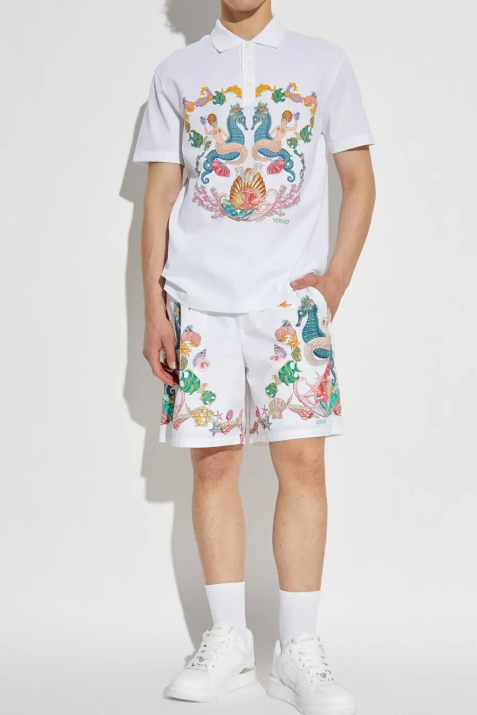 Versace WHITE Polo with logo