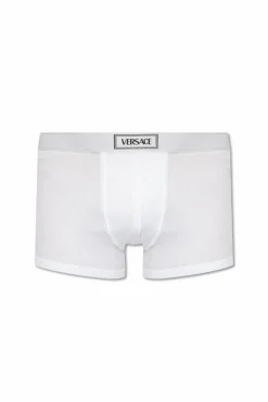 Versace WHITE Ribbed boxers with logo
