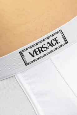 Versace WHITE Ribbed boxers with logo