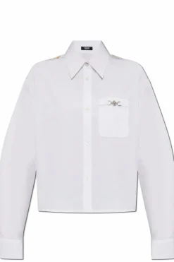 Versace WHITE Shirt with Gold Chain Stripes print