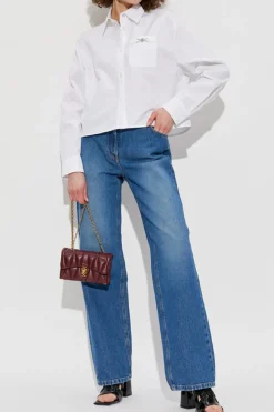 Versace WHITE Shirt with Gold Chain Stripes print
