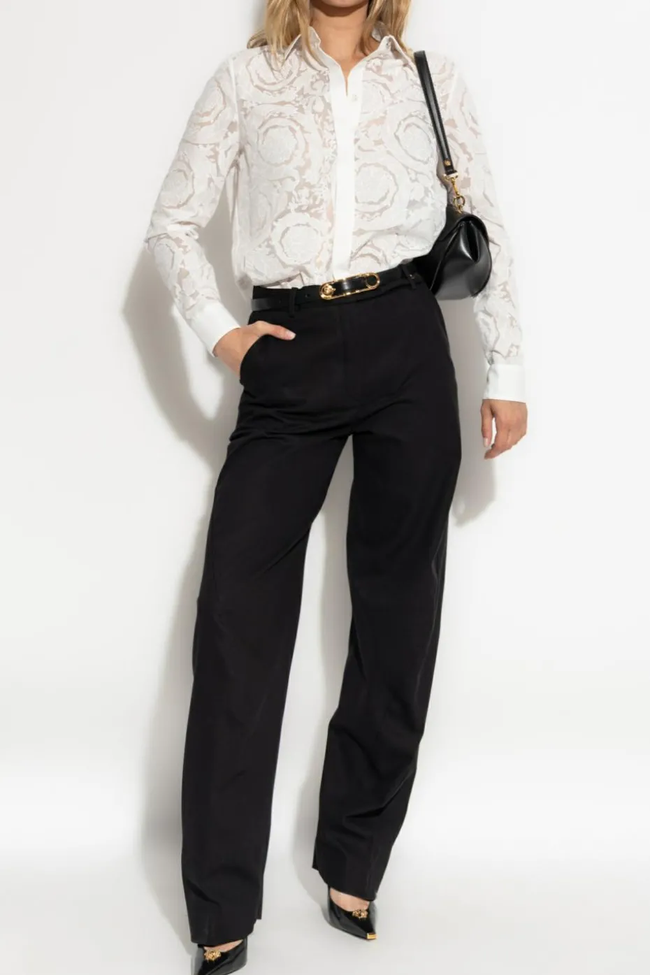 Versace WHITE Shirt with 'barocco' pattern