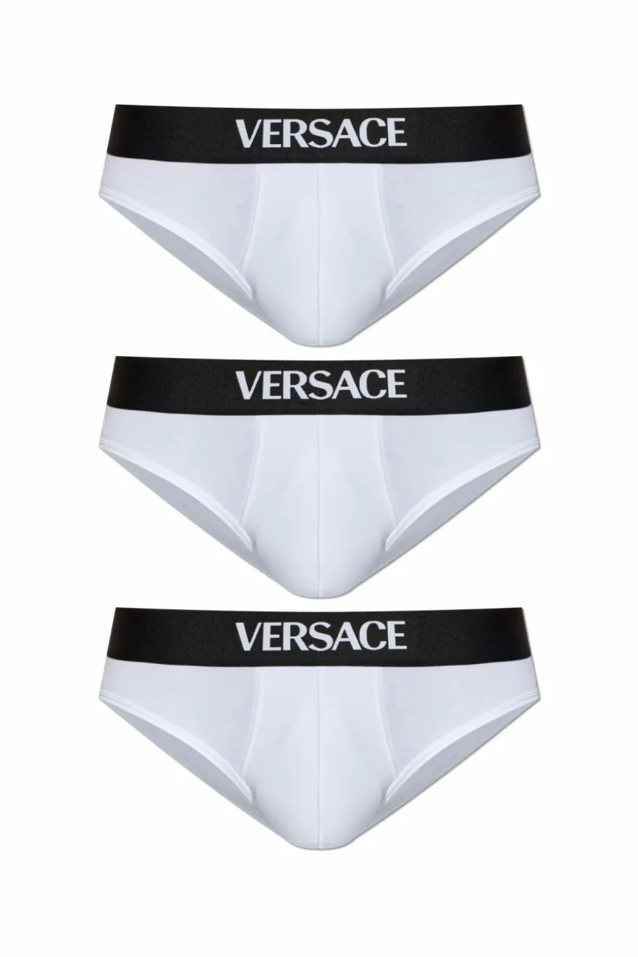 Versace WHITE Three-pack briefs with logo