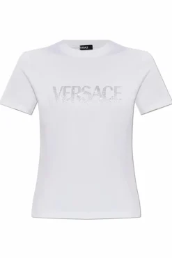 Versace WHITE T-shirt with shimmering sequins