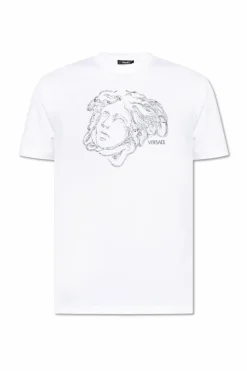 Versace WHITE T-shirt with shimmering sequins