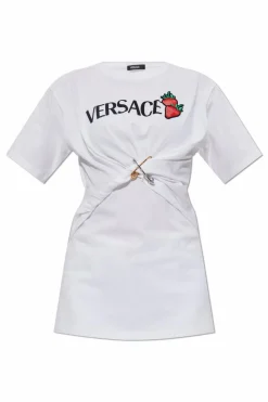 Versace WHITE T-shirt with appliqués