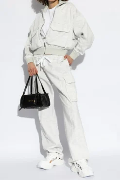 Versace WHITE T-shirt with decorative safety pin