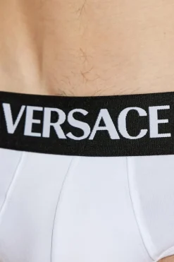 Versace WHITE Two-pack of cotton briefs
