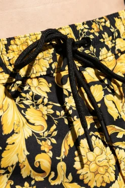 Versace YELLOW Barocco-printed swim shorts