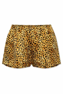 Versace YELLOW Silk shorts with animal motif