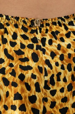 Versace YELLOW Silk shorts with animal motif