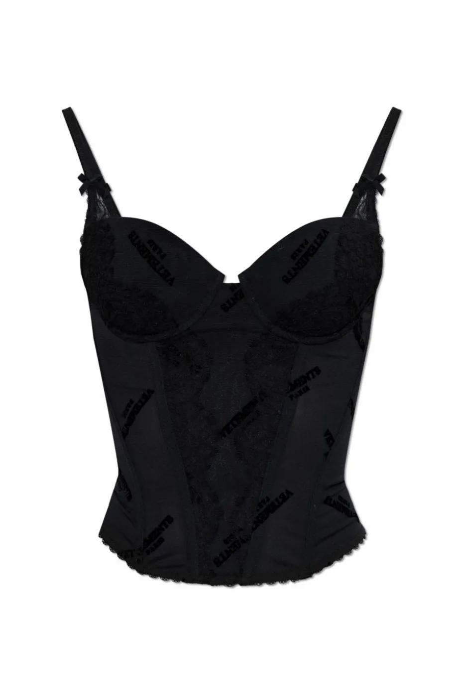 VETEMENTS BLACK Corset with logo