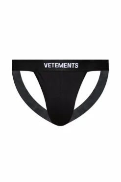 VETEMENTS BLACK Jockstraps with logo