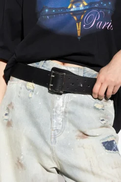 VETEMENTS BLACK Leather belt