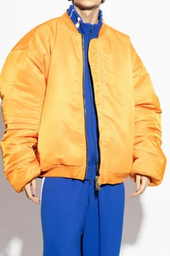 VETEMENTS BLACK Leather jacket type bomber