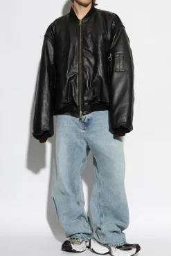VETEMENTS BLACK Leather jacket