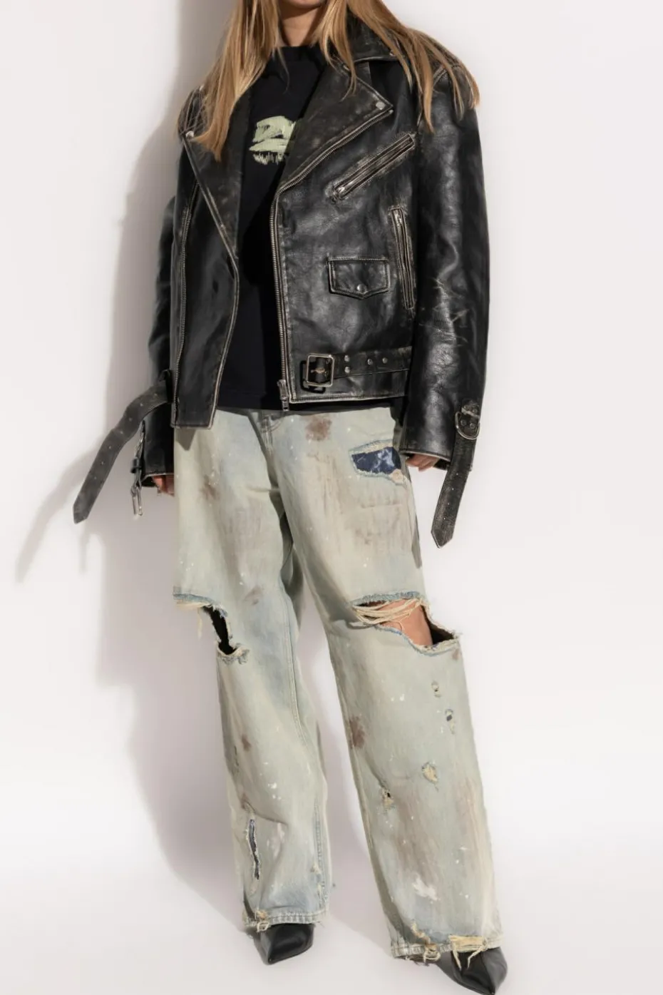 VETEMENTS BLACK Leather jacket