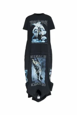 VETEMENTS BLACK Printed dress