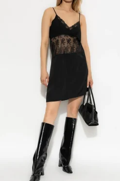 VETEMENTS BLACK Short dress with lace