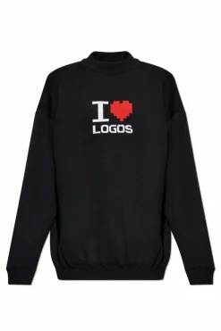 VETEMENTS BLACK Sweater with logo