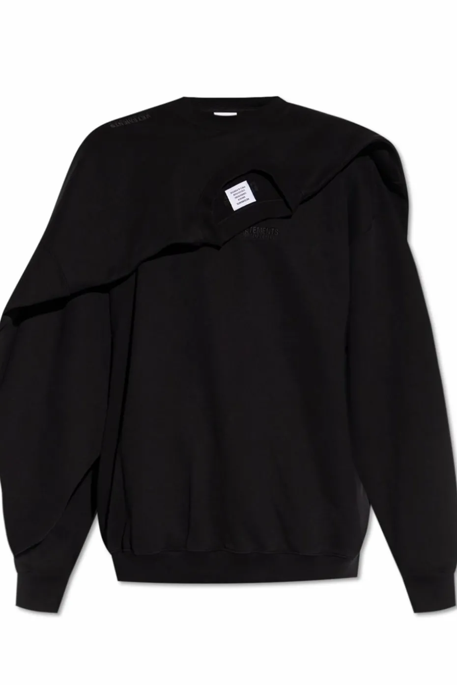 VETEMENTS BLACK Sweatshirt with decorative trim