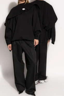 VETEMENTS BLACK Sweatshirt with decorative trim