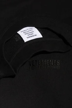 VETEMENTS BLACK Sweatshirt with decorative trim