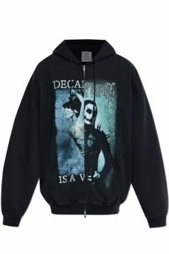 VETEMENTS BLACK Sweatshirt with print