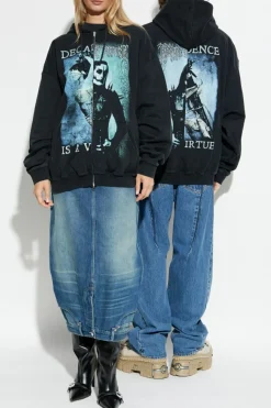 VETEMENTS BLACK Sweatshirt with print