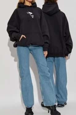 VETEMENTS BLACK Sweatshirt with print