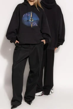VETEMENTS BLACK Sweatshirt with print