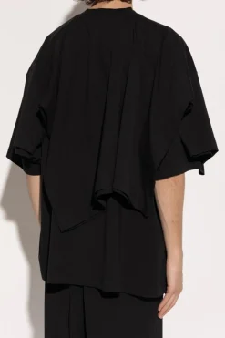 VETEMENTS BLACK T-shirt with decorative trim