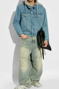 VETEMENTS BLUE Denim jacket with hood