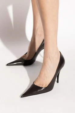 VETEMENTS BROWN Leather high heels