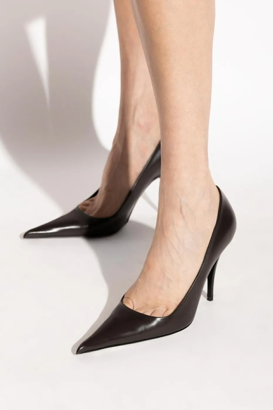 VETEMENTS BROWN Leather high heels
