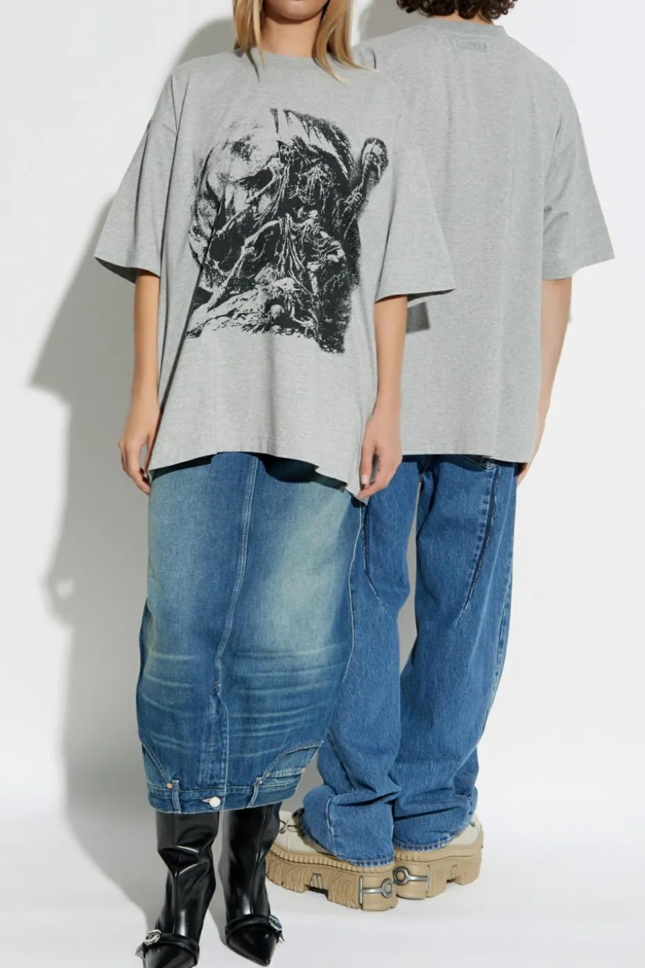 VETEMENTS GREY T-shirt with print