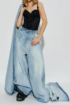VETEMENTS light blue Jeans with train