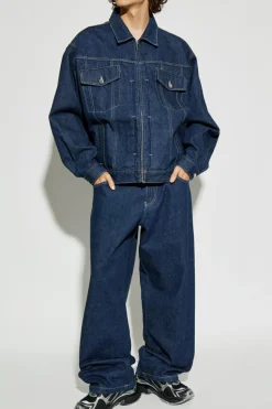 VETEMENTS NAVY BLUE Jeans with stitching