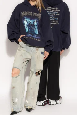 VETEMENTS NAVY BLUE Sweatshirt with print