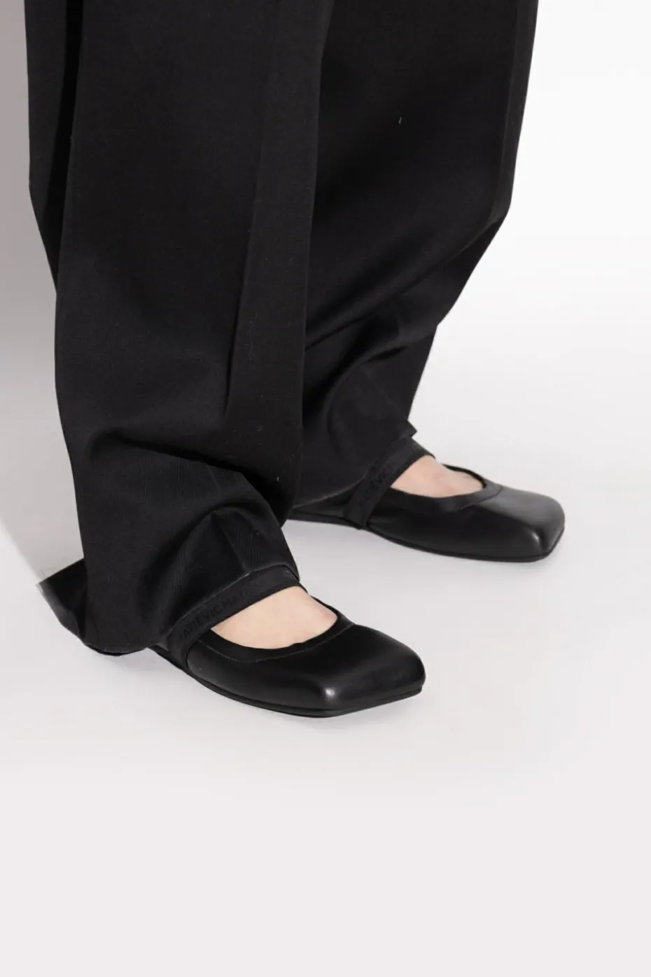 Vic Matie BLACK Leather Ballet Flats