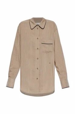 Victoria Beckham beige striped shirt
