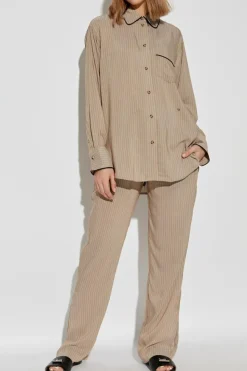 Victoria Beckham beige striped shirt
