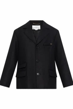 Victoria Beckham BLACK Short coat with raw-edge finish